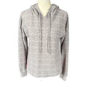 Derek Heart women's long sleeve hooded shirt sweatshirt sweater gray size small